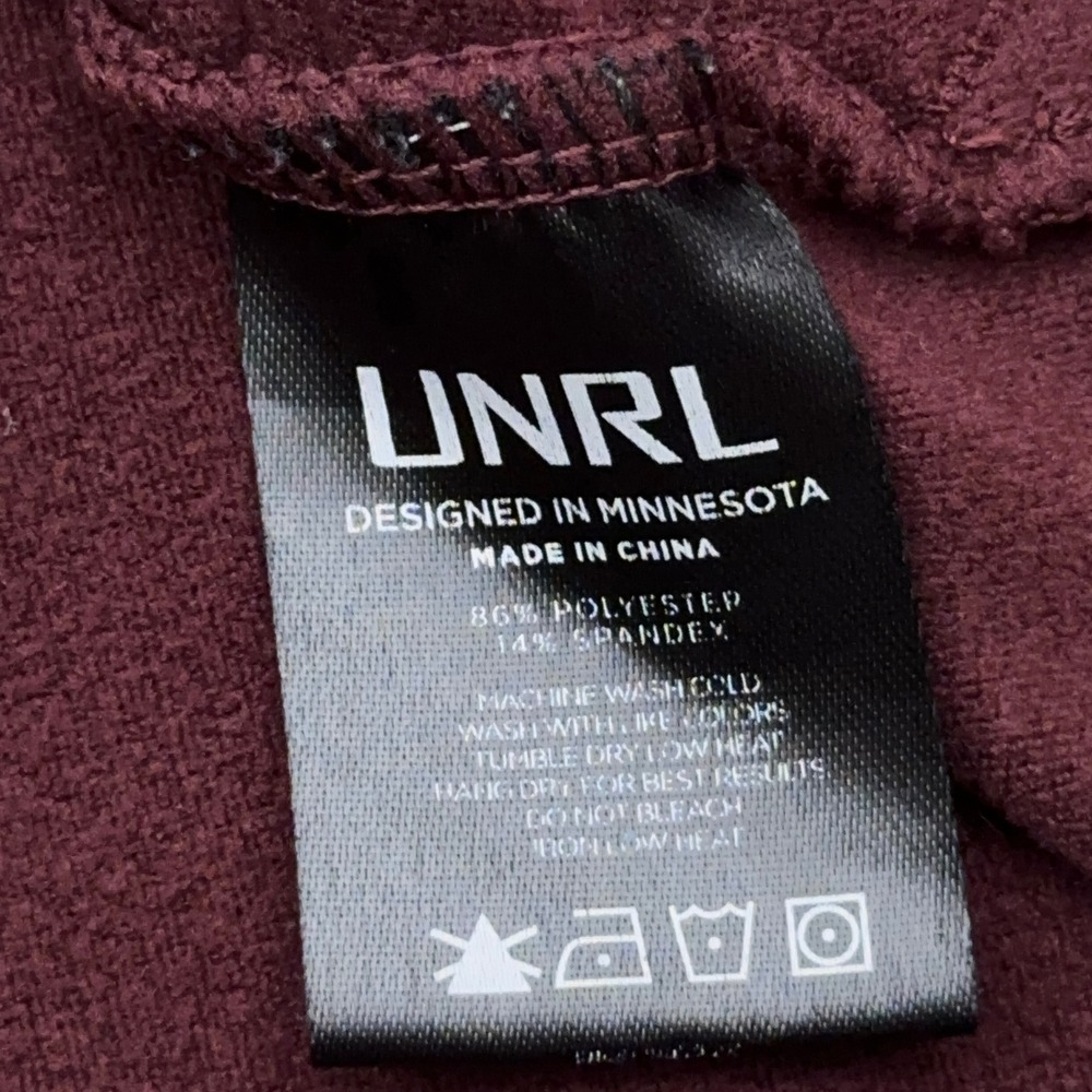 UNRL Crossover Hoodie Men's Small Burgundy Wine Athletic Pullover Sweatshirt - Picture 3 of 11